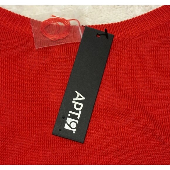 Kohl's APT. 9 Stretch Red Pleated Raglan Pullover Sweater Acrylic Women Size L - Picture 13 of 16